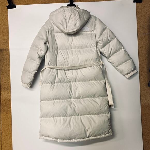 The North Face Nuptse Belted Long Parka White Cream | Size Medium M | BNWT - Picture 6 of 8